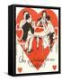 Twenties Bridge Game, Valentine-null-Framed Stretched Canvas