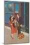 Twenties Couple on Train Platform-Found Image Press-Mounted Giclee Print