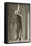 Twenties Female Mannequin in Evening Gown with Fox Fur-Found Image Press-Framed Stretched Canvas