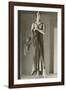 Twenties Female Mannequin in Evening Gown with Fox Fur-Found Image Press-Framed Photographic Print