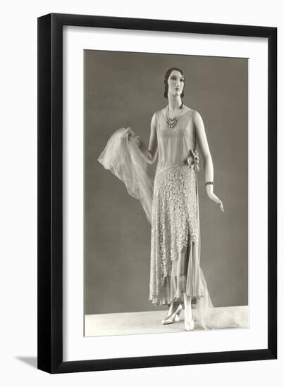 Twenties Female Mannequin in Evening Wear-Found Image Press-Framed Photographic Print