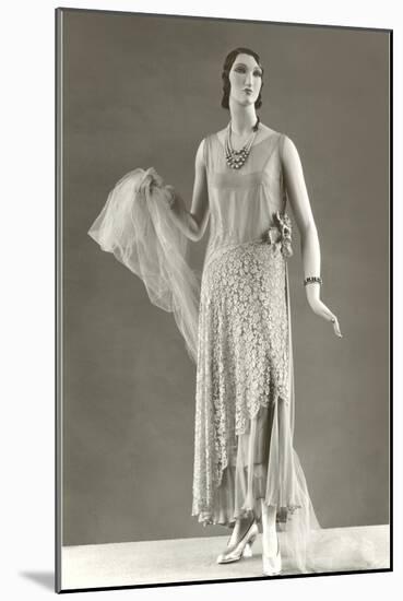 Twenties Female Mannequin in Evening Wear-Found Image Press-Mounted Photographic Print