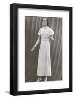 Twenties Female Mannequin in Long Dress-Found Image Press-Framed Photographic Print