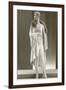 Twenties Female Mannequin Wearing Evening Gown and Fur Collar-Found Image Press-Framed Photographic Print