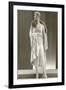 Twenties Female Mannequin Wearing Evening Gown and Fur Collar-Found Image Press-Framed Photographic Print