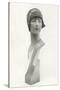 Twenties Mannequin Bust in Cloche Hat-Found Image Press-Stretched Canvas