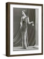 Twenties Mannequin in Velvet Dress-null-Framed Art Print