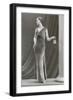 Twenties Mannequin in Velvet Dress-null-Framed Art Print