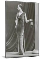 Twenties Mannequin in Velvet Dress-null-Mounted Art Print