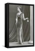 Twenties Mannequin in Velvet Dress-null-Framed Stretched Canvas