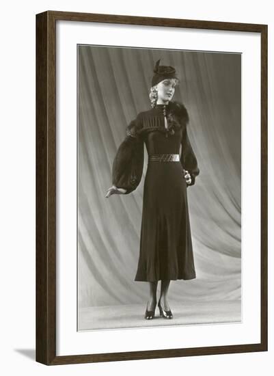 Twenties Mannequin with Mutton Sleeves-null-Framed Art Print