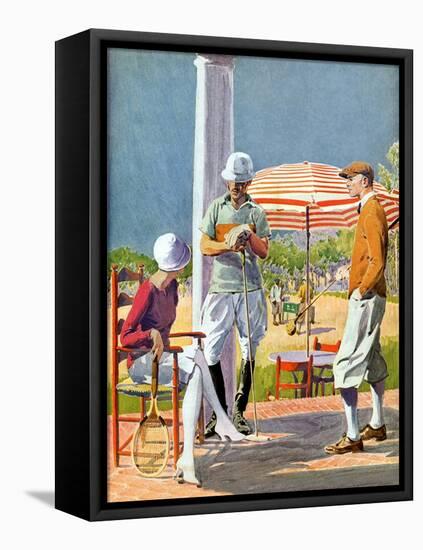 Twenties Polo Match-null-Framed Stretched Canvas