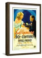 Twentieth Century (Aka 20th Century), Carole Lombard, John Barrymore on Midget Window Card, 1934-null-Framed Art Print