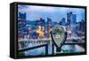 Twenty-Five Cents View of Pittsburgh-George Oze-Framed Stretched Canvas