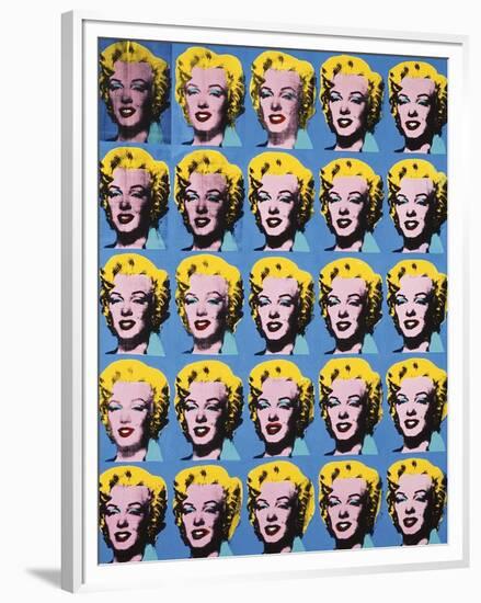 Twenty-Five Colored Marilyns, c.1962-Andy Warhol-Framed Giclee Print