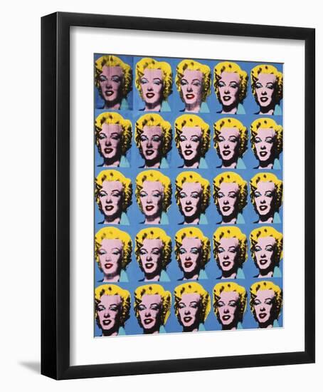 Twenty-Five Colored Marilyns, c.1962-Andy Warhol-Framed Giclee Print