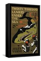 Twenty Thousand Leagues Under The Sea-null-Framed Stretched Canvas