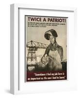 Twice a Patriot! World War II Poster-null-Framed Giclee Print