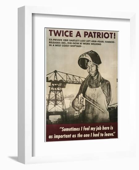 Twice a Patriot! World War II Poster-null-Framed Giclee Print