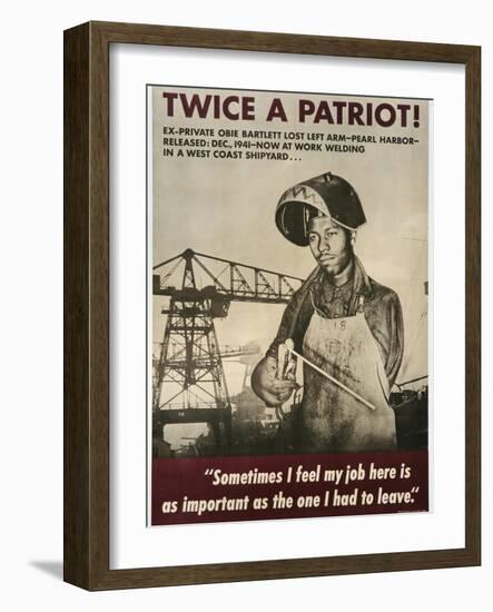 Twice a Patriot! World War II Poster-null-Framed Giclee Print