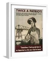 Twice a Patriot! World War II Poster-null-Framed Giclee Print