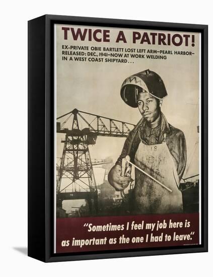 Twice a Patriot! World War II Poster-null-Framed Stretched Canvas