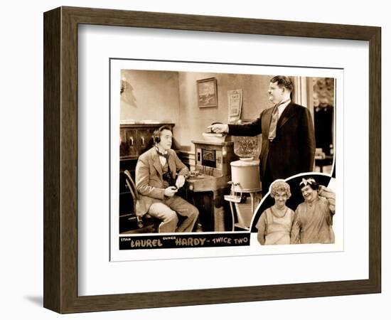 Twice Two, Stan Laurel (Left, Front and Back), Oliver Hardy (Right, Front and Back), 1933-null-Framed Art Print