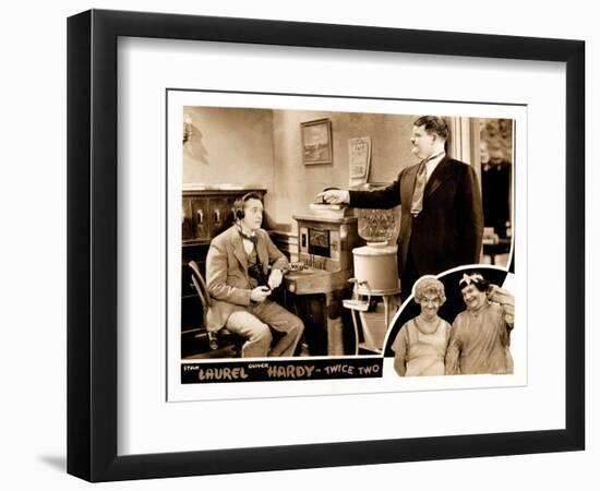 Twice Two, Stan Laurel (Left, Front and Back), Oliver Hardy (Right, Front and Back), 1933-null-Framed Art Print