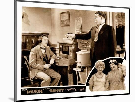 Twice Two, Stan Laurel (Left, Front and Back), Oliver Hardy (Right, Front and Back), 1933-null-Mounted Art Print