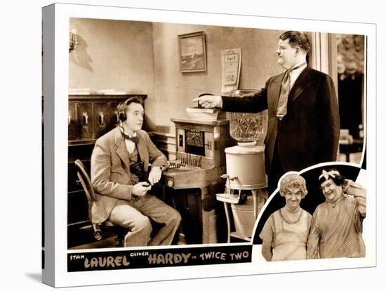 Twice Two, Stan Laurel (Left, Front and Back), Oliver Hardy (Right, Front and Back), 1933-null-Stretched Canvas