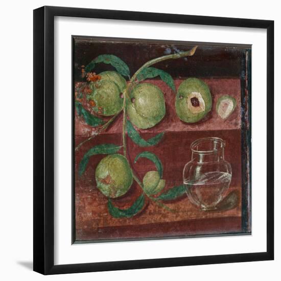 Twig with Peaches, Fresco from Herculaneum, 1st CE-null-Framed Giclee Print