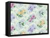 Twiggy Scroll Floral Aqua-Bill Jackson-Framed Stretched Canvas