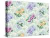 Twiggy Scroll Floral Aqua-Bill Jackson-Stretched Canvas