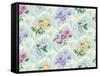 Twiggy Scroll Floral Aqua-Bill Jackson-Framed Stretched Canvas