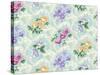 Twiggy Scroll Floral Aqua-Bill Jackson-Stretched Canvas