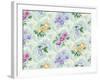Twiggy Scroll Floral Aqua-Bill Jackson-Framed Giclee Print