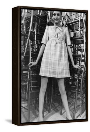 twiggy pink dress Fashion model Twiggy poses wearing a pink dress, 1966 News Photo