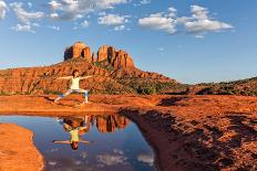 Practicing Yoga at Sedona Arizona-twildlife-Photographic Print