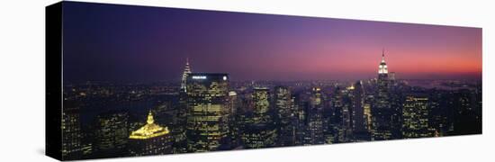 Twilight, Aerial, New York City, New York State, USA-null-Stretched Canvas