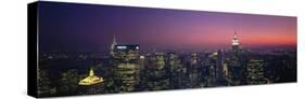Twilight, Aerial, New York City, New York State, USA-null-Stretched Canvas