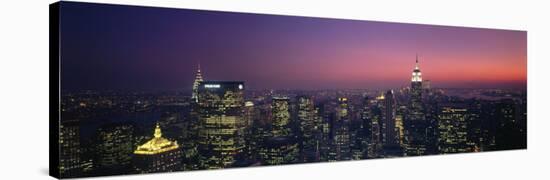 Twilight, Aerial, New York City, New York State, USA-null-Stretched Canvas