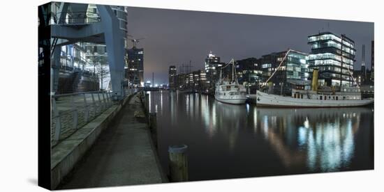 Twilight at Magellan-Terrace in Hafencity, Hamburg, Germany, Europe-Ben Pipe-Stretched Canvas
