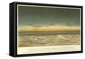 Twilight at Sea Off the Coast of Portugal, Latitude 40° 29' N, Longitude 10° 0' W-null-Framed Stretched Canvas