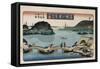 Twilight, Atami', from the Series 'Eight Views of Famous Places'-Toyokuni II-Framed Stretched Canvas