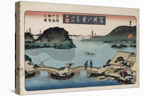 Twilight, Atami', from the Series 'Eight Views of Famous Places'-Toyokuni II-Stretched Canvas