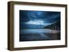 Twilight Dusk Landscape of Pier Stretching out into Sea with Moonlight-Veneratio-Framed Photographic Print