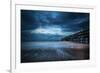 Twilight Dusk Landscape of Pier Stretching out into Sea with Moonlight-Veneratio-Framed Photographic Print