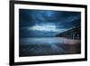 Twilight Dusk Landscape of Pier Stretching out into Sea with Moonlight-Veneratio-Framed Photographic Print