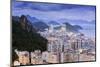Twilight, Illuminated View of Copacabana, the Morro De Sao Joao and the Atlantic Coast of Rio-Alex Robinson-Mounted Photographic Print
