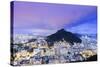 Twilight, Illuminated View of Copacabana, the Morro De Sao Joao-Alex Robinson-Stretched Canvas